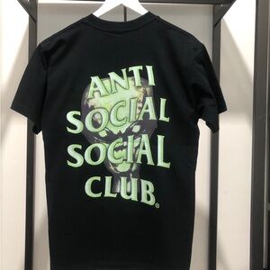 Anti Social Social Club Black T-Shirt with Green Alien Graphic
